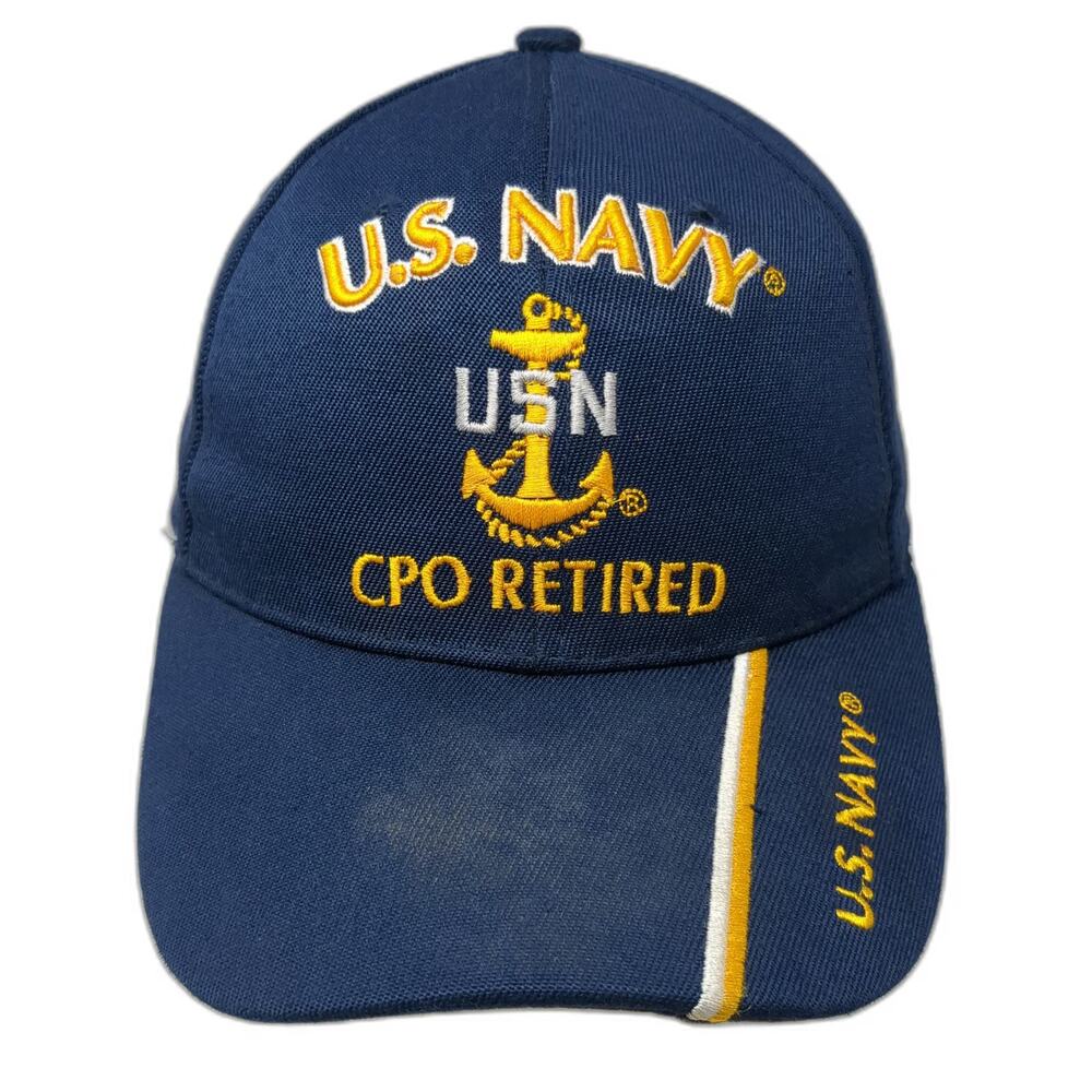 Kys US Navy CPO Retired Anchor Hat Blue Baseball Cap One Size Strapback USN